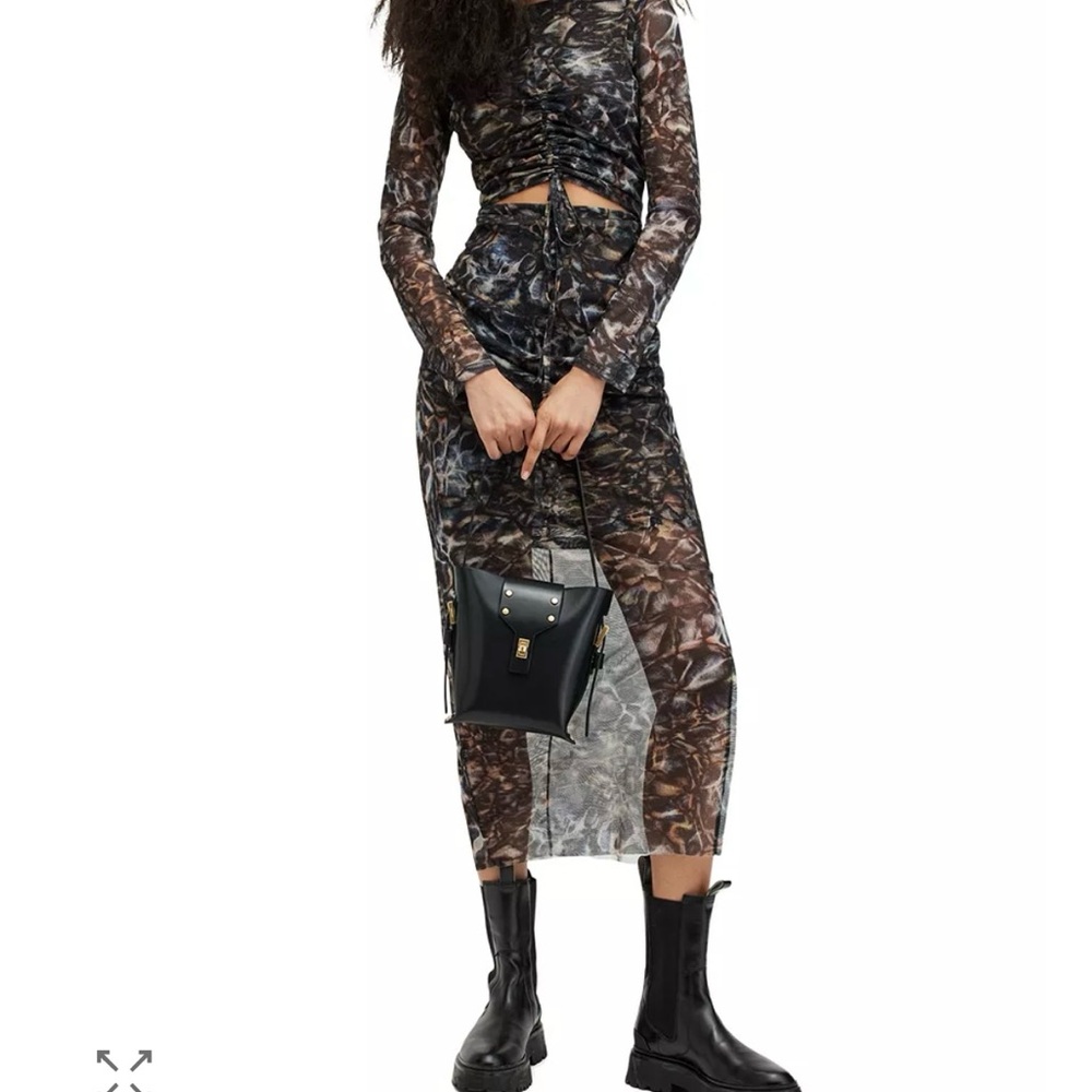 All Saints patterned mesh dress NWT